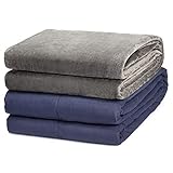 Giantex Weighted Blanket with Removable Cover, 15lbs |48''x72''| Twin Size, 100% Breathable Cotton Fabric Inner&200GSM Minky Duvet Cover, Heavy Blankets for Adults