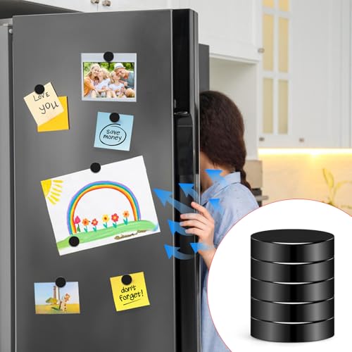 Image of 30Pcs Small Magnets, 18x3mm Round Black Refrigerator Magnet | Fridge Magnets for Crafts Kitchen