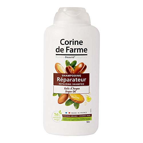 Corine de Farme, Shampooing Réparateur, Huile d'Argan, 100% Fabriqué en France, 500ml, Démêle et nourrit intensément les cheveux, Enrichi en ingrédients d'origine naturelle Cover