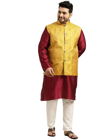 Image of SOJANYA Men Kurta Pyjama With Nehru Jacket