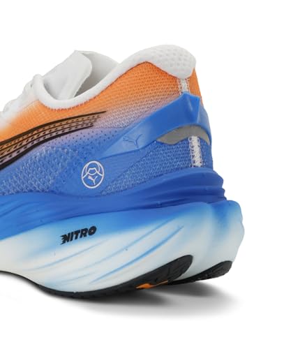 Image of PUMA | Deviate Nitro 3 Ekiden Men's Running Shoes | White-Heat Fire-Black | 8UK