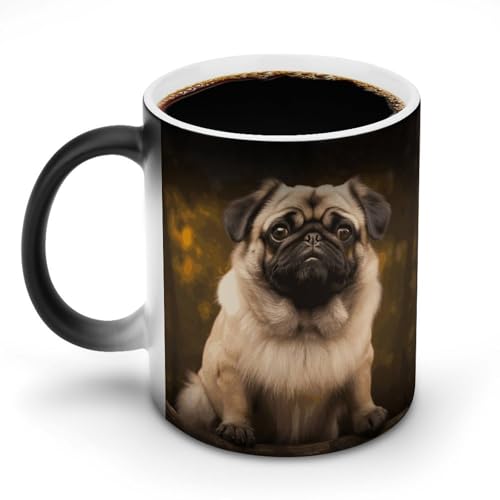 Tazas que cambian de calor, con estampado de perro...