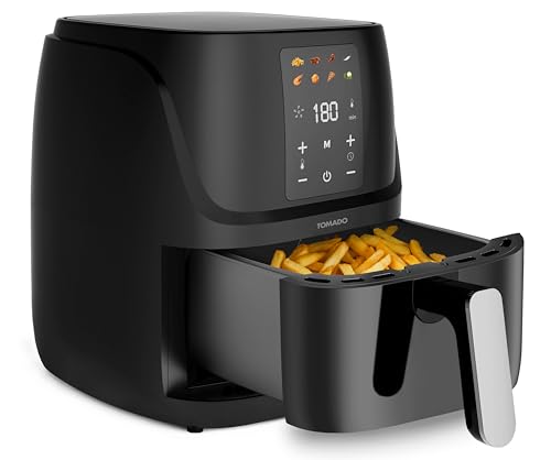 Tomado TAF3010B - Mini Airfryer 3L - Heteluchtfriteuse 500g Friet - Digitaal Display met 8 Programma's - 80-200°C - Geschikt voor 2-3 Personen - Zwart
