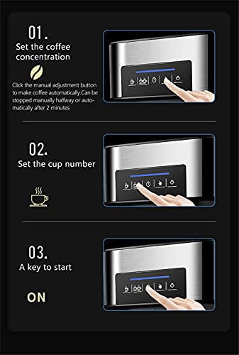 RXF Kaffeemaschine Vollautomat,Mahl Und Brühautomatik Kaffeemaschine Eingebaute Burr Kaffeemühle Mit Milchaufschäumer… – Bild 8