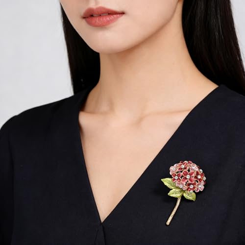 Image of Rhinestone Flower Brooch 18K Gold Plated Flower Floral Brooch Elegant Pearl Lapel Pin Costume Jewelry Thanksgiving Day Birthday Wedding Gifts for Mom Wife