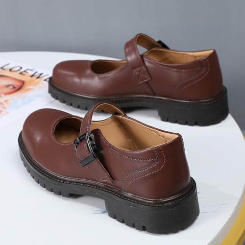 Image of XMM Mary Jane Shoes Women Flat Mary Janes for Womens Comfort Dressy Casual School Cute Non-Slip Work Shoes