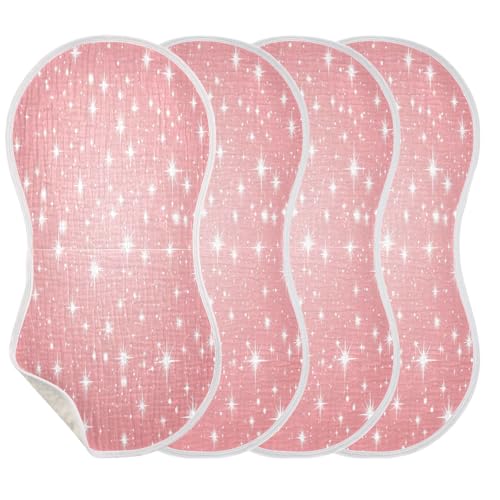 JUZIHAI 2Pack Shiny Baby Burp Cloths Soft Cotton Burp Rags,Super Absorbent Burp Cloth Bag for Newborn Baby Boys/Girls3