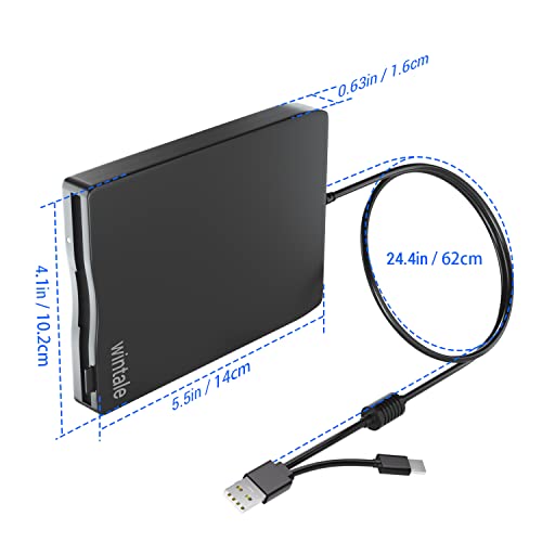 Wintale Usb Floopy Drive,Portable 3.5" Usb External Floppy Disk Drive,Slim Plug And Play 1.44 Mb Fdd For Pc Windows 2000/Xp/Vista/7/8/10/11 Mac #TOP2