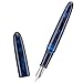 Asvine C80 Fountain Pen #8 Extra Fine Nib Large Handcraft Pen with Converter Pen Box Collection Set (Galaxy Blue)