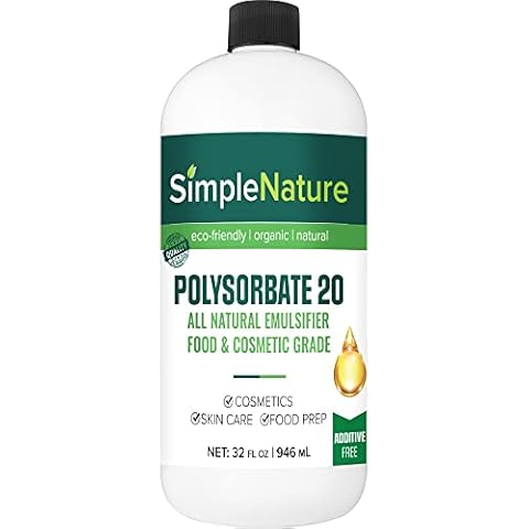 SimpleNature Polysorbate 20-32 fl oz - Food & Cosmetic Grade - All Natural Emulsifier for Cooking, Skin Care, Bath, and More! Cover