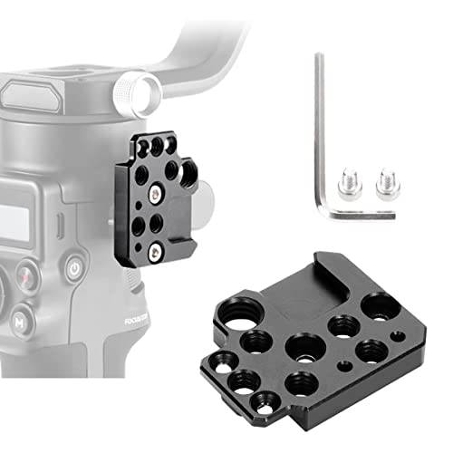 Image of Side Extension Plate for DJI Ronin S /SC /RS2 /RSC2,Monitor Holder Mount with 1 /4 3 /8 Threaded Holes Cold Shoe, Stabilizer Extension Plate for Video Light, Microphone, Monitor