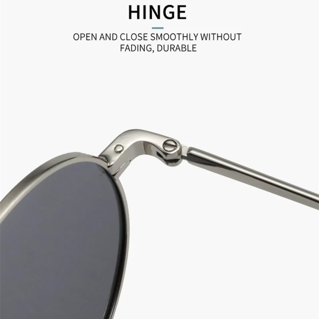 Gafas de sol redondas polarizadas para hombre con montura metálica y protección UV400.