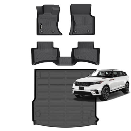 Jenofa-Floor Mats for Land Rover Range Rover Velar 2021-2025 Cargo Mat Car Mats for Rover Velar All Weather Floor Liner Custom Fit Automotive Non-Slip Waterproof Full Set Accessories