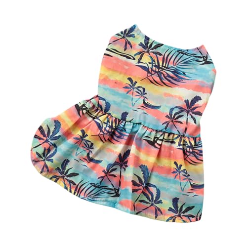 猫花柄エレガントドレスプリンセスハワイアンエレガント子犬ビーチドレス子犬小型犬ホリデーパーティー犬服