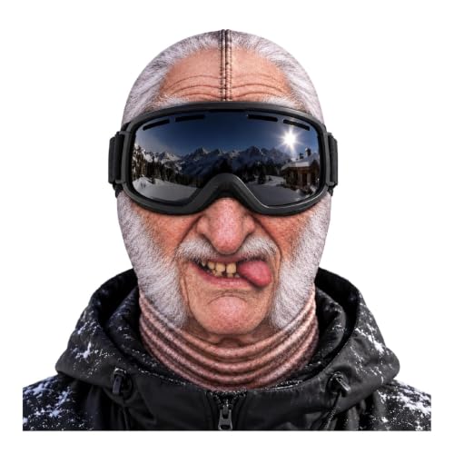 Funny Ski Mask Realistic Full Face Balaclava Old Man Ski Mask - image 4