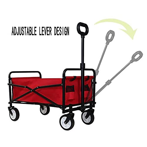 Handwagen, zusammenklappbarer Trolley für den Außenbereich, zusammenklappbar mit abnehmbarem Stoff, Festival G-Arden Camping-Picknickwagen, unterstützt max. 100 kg, tragbarer Transportanhänger/Sc – Bild 6