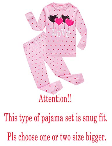 Image of KikizYe Girls Pajamas Set Kids Long Sleeve PJs Cotton Jammies