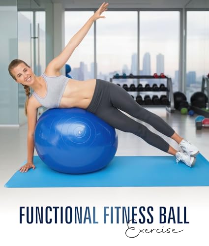 Image of ROMIX Exercise Ball, Anti-Burst Yoga and Birthing Ball with Pump, Home Use