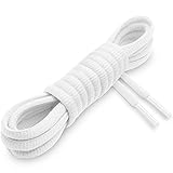 Miscly Cordones Ovalados [3 Pares] Para Todo Tipo de Zapatos y Zapatillas – Diámetro 6 mm (137 cm, Blanco)