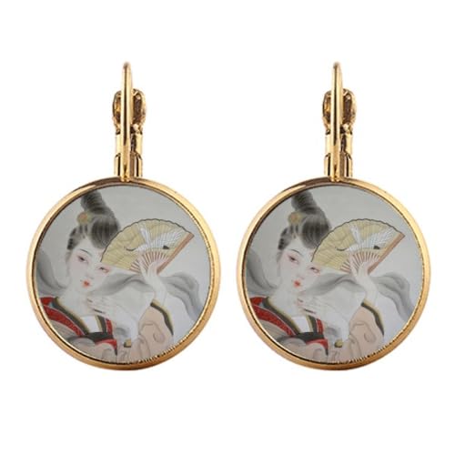 Boucles d'oreilles clip éventail chinois sans perçage pour oreilles sensibles