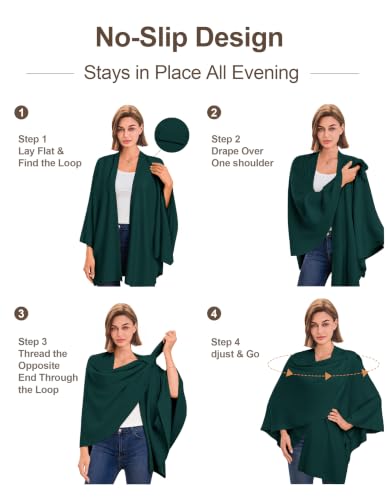 Image of PULI Womens Cross Front Poncho Shawl Wrap Elegant Wedding Formal Gift