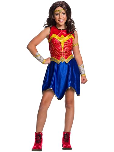 Rubies Official DC Supergirl and Wonder Woman Costume Bundle, Childrens Super Hero Fancy Dress Up, Size Large Halloween