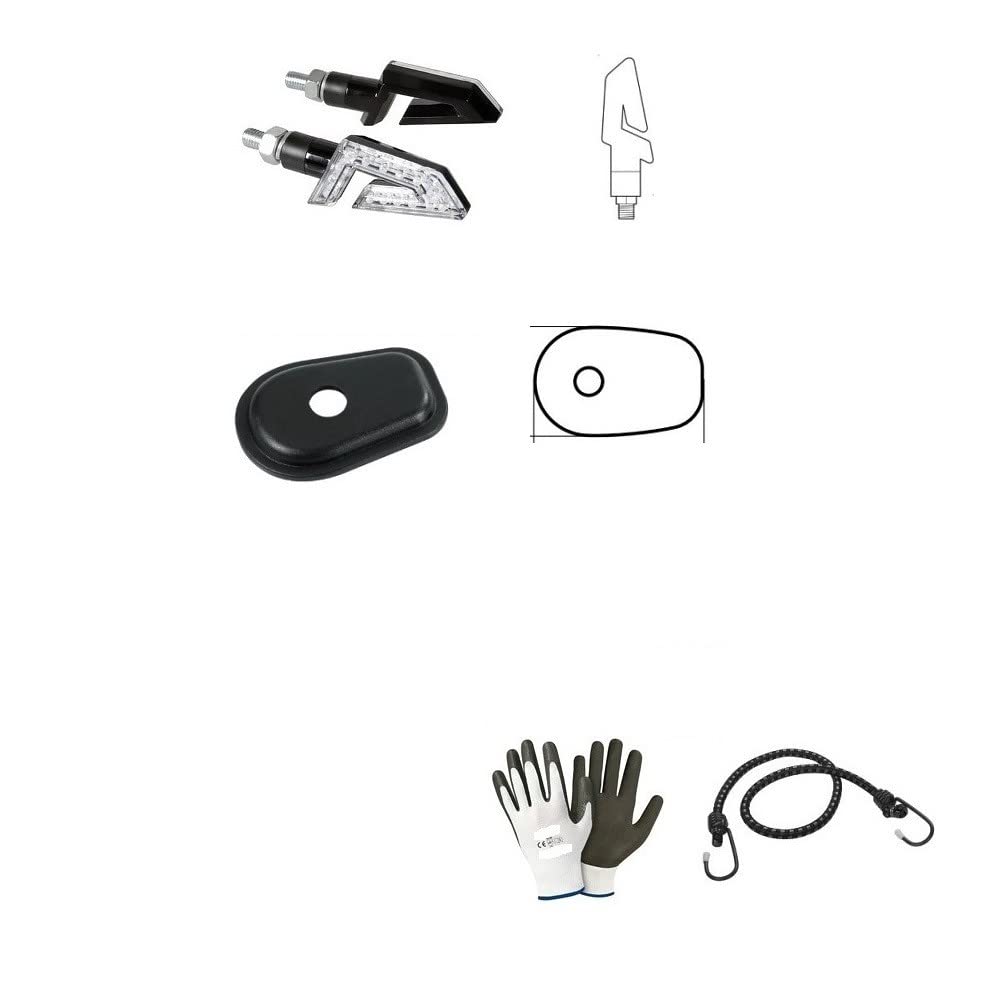 COMPATIBILE CON KAWASAKI ZZR 1200 2002-2005 FRECCIE A COPPIA A LED+ADATTATORE PIASTRINE FRECCIA PER MOTO CARENATE-NEKED KAWASAKI 90101+90063 NERE UNIVERSALE OMOLOGATO