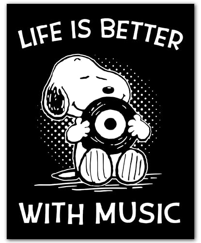 Life Is Better With Music - Inspirational Music Quote Wall Art Print, Typographic Decor For Room, Studio, Home, Office & Aesthetic Room Decor (Unframed, 11 x 14 inches)