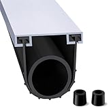Jibrelxion 16.4 FT Garage Door Seals Bottom Rubber, Universal Weather Stripping Kit Seal Strip Replacement, U+O Ring Door Threshold Buffering Rubber Ramps with 5/16' T Ends and 2 End Plugs, Black