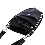 【BUENA CALIDAD DE MATERIAL】 La funda para tijeras puede organizar todas las herramientas de peluquería, y está hecha de material de cuero PU de alta calidad, simplemente clásico, suave y ecológico, resistente al desgaste y duradero, duradero y difícil de distorsionar.