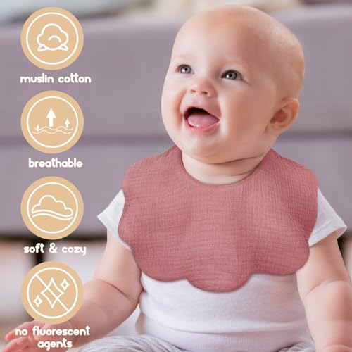 Baby Bibs Muslin Bibs for Baby Girl Boy for Drooling and Teething 10 Pack2