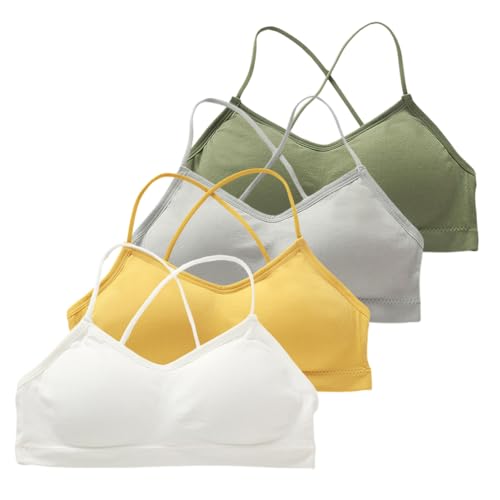 Zcargel Seamless Training Bras 1/4PCS Girls Wirefree Crisscross Back Wrap Around Bra Padded Sports Lightweight Breathable Bra2