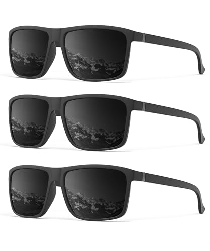 Polarized Sunglasses Men Women: Mens Sunglasses Sun Glasses for Driving Sports Fishing with UV Protection 3 Packs