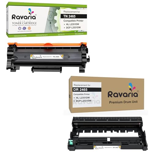 Image of TN 2465+DR 2465 Compatible Toner Cartridge for Brother Printer HL L2351DW, DCP L2531DW (TN+DR-2465 - Toner + Drum (Combo))