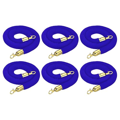Corde de barrière pour hôtel et théâtre en velours bleu 6 paquets avec crochet instantané