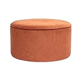 Densité : 25 kg/m3 Miliboo Pouf Rond en Velours côtelé Terre brûlée D70 cm Paul