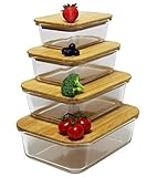 🌱 VIELFÄLTIG: Verschiedene Behältergrößen, platzsparend ineinander stapelbar: 1520ml / 1040ml / 640ml / 370ml. Insbesondere hat sich die Verwendung als Brotdose, Auflaufform und Lunchbox bewährt!