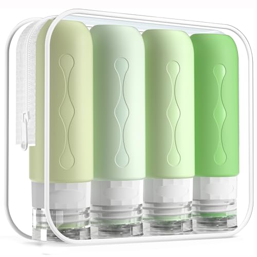 Image of Gemice Travel Bottles for Toiletries, Tsa Approved, Travel Size Containers, BPA Free Leak Proof Tubs Refillable Liquid Accessories for Cometic Shampoo and Lotion Soap