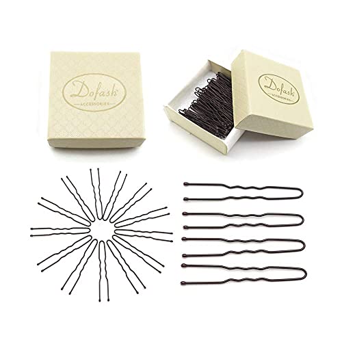 Dofash 100Pcs U Shaped Hair Pins Steel Hair Clips 5Cm/2In Hair Accessories For Girls (Brown)