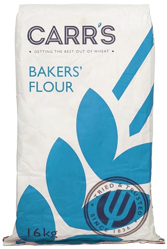 Carrs Bakers Flour (Topspin) 16kg High Protein Strong White Bread Flour for Professional & Home Baking