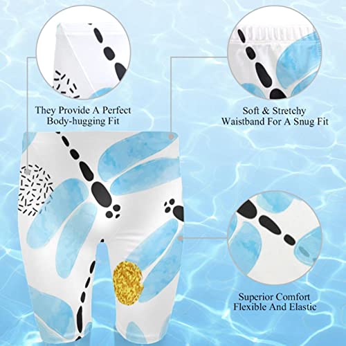 Bañador de natación para niños estilo bermuda multicolor con estampado de libélulas S 2