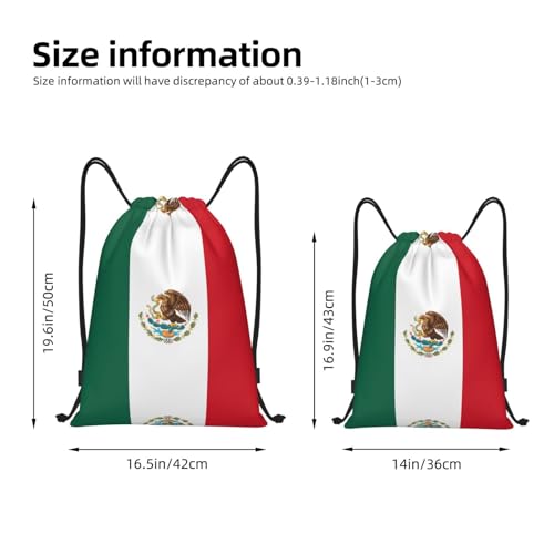 Small Lightweight Drawstring Bags â€“ Gym Flag of Mexico Print Backpack Bag for Sports, Yoga, Travel & Hiking â€“ Adjustable4