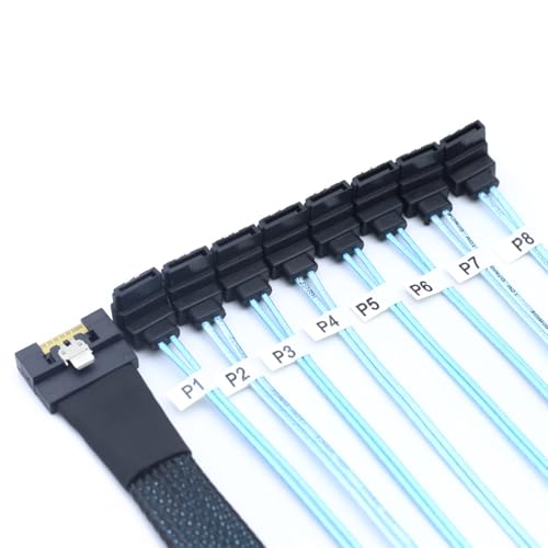 Cable PCI-E Slimline SAS SFF-8654 8i a 8X SATA 0.5m miniatura 2