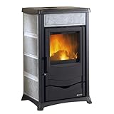La Nordica Termorossella Plus EVO DSA 16 Wasserführender Kaminofen Speckstein 11,1 kW Holzofen mit 8 kW Wassertasche Backfach Ø130 mm Rauchrohranschluss externer Zuluftanschluss Ø100 mm Schwarz