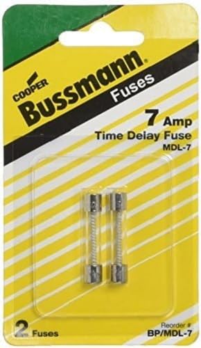 Bussman BP/MDL-7 7 Amp Glass Tube Time Delay Fuse 2 Count