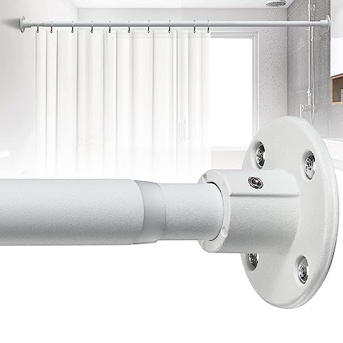Bastone per tende 70-190 cm, bastone per tende da doccia estraibile bianco opaco per bagno, finestra, guardaroba