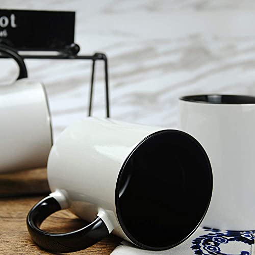 Set Of 24 11Oz Sublimation Blank Mugs Two Tone With Black Inside Handle, With Brown Mail Order Box #TOP6