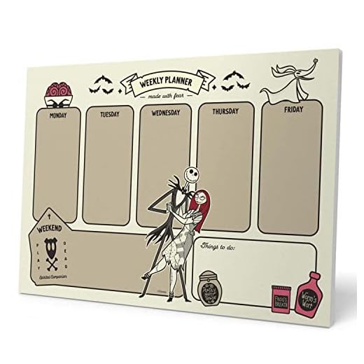 Grupo Erik Bloc planificador semanal Disney Pesadilla antes de navidad, Planificador semanal A4 sin fecha, Calendario sobremesa, Organizador semanal, Calendario semanal, Licencia oficial, BPSA40048