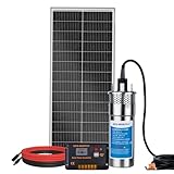 ☀️ Kit Pompa Solare per Pozzo Profondo: Il kit include pannello solare da 100W e pompa per pozzo profondo da 100W (3,2 GPM). Sistema di pompaggio solare di base, utilizzabile anche senza batteria e più stabile se collegato a batteria.