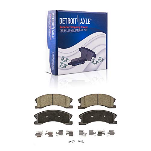 Image of Detroit Axle - Front Driver Side Brake Caliper Ceramic Brake Pads Replacement for 1999-2004 Jeep Grand Cherokee - 3pc Set
